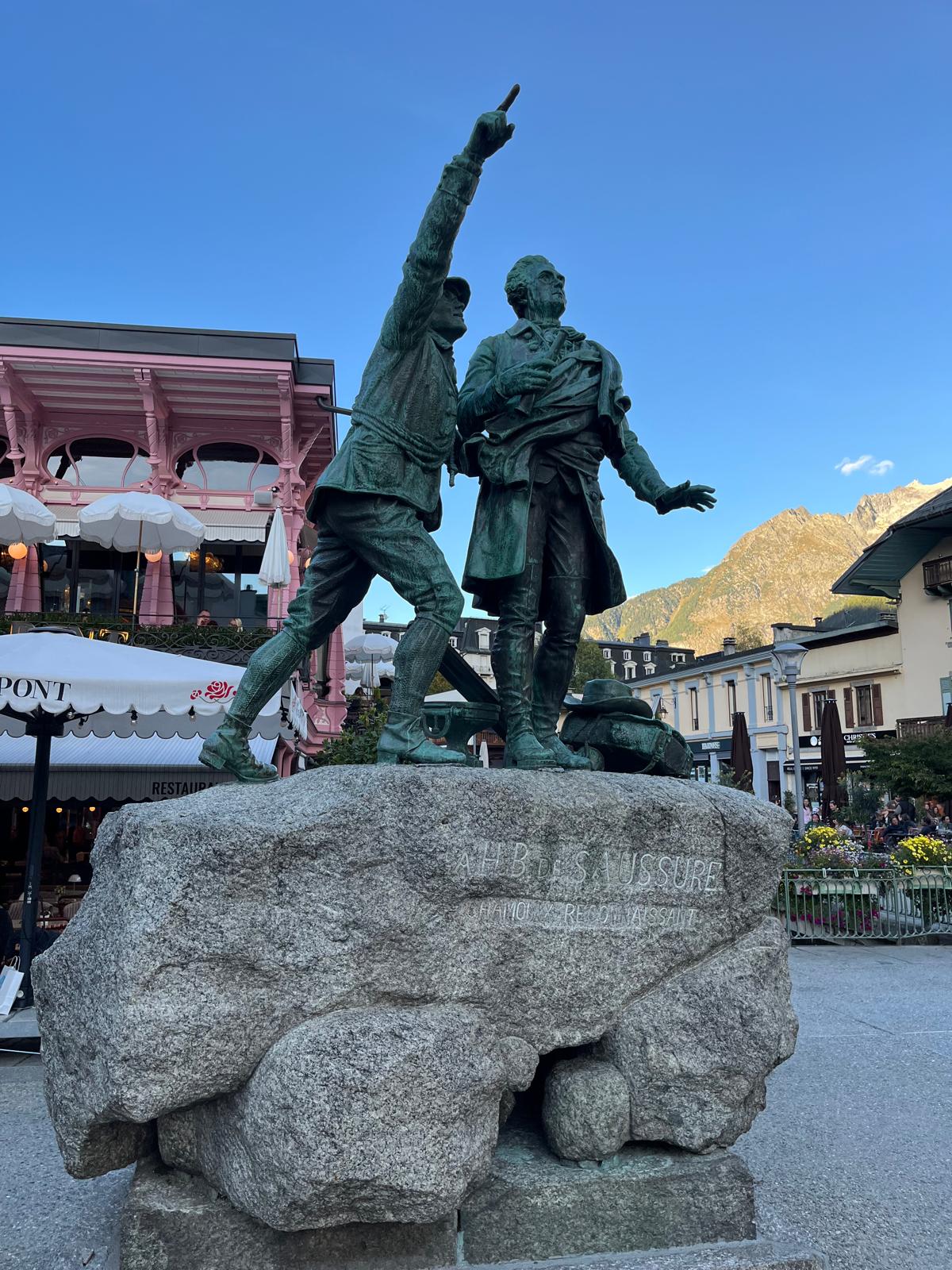 Statue of Chamonix explorers
